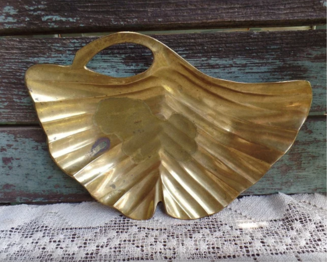 Brass Ginkgo Leaf Decorative Tray