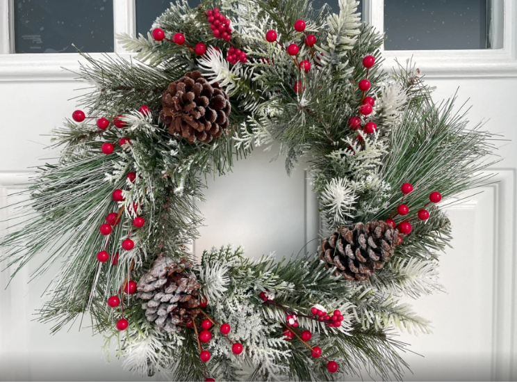 Faux Winter Berry & Pine Wreath